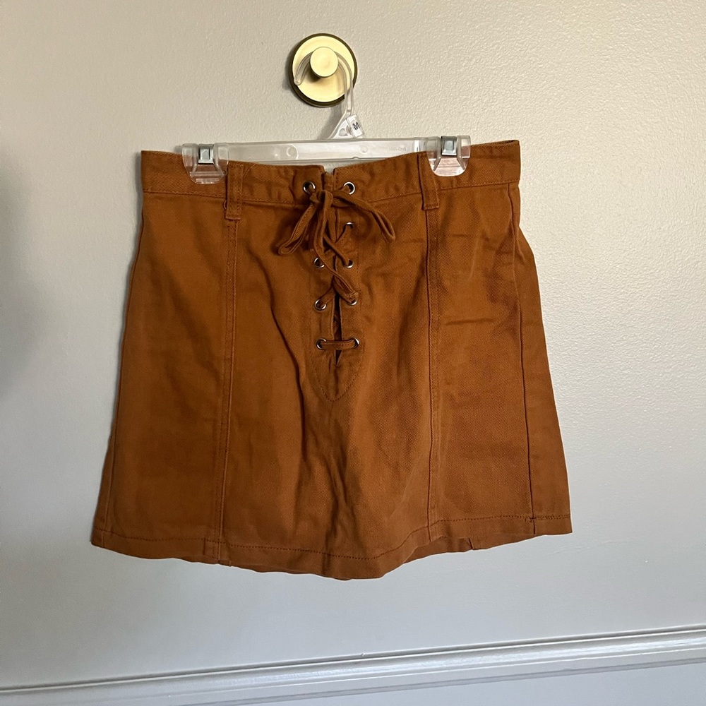 Forever21 camel denim skirt size M